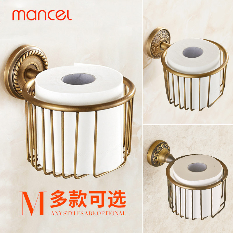 European antique powder room paper towel rack Perforated paper towel basket Toilet shelf Roll toilet paper rack Roll toilet paper rack
