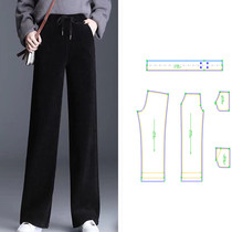 Chenille White Broadlegged Pants 546 Women Autumn Winter High Waist Straight Drum Light Core Suede Paper-Like Cut Drawings Clothes Boilerplate