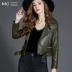 Eo cao áo khoác da nhỏ nữ 2019 thời trang mới cổng gió đoạn ngắn pu áo khoác da mỏng giảm béo đầu máy quần áo thủy triều - Quần áo da Quần áo da