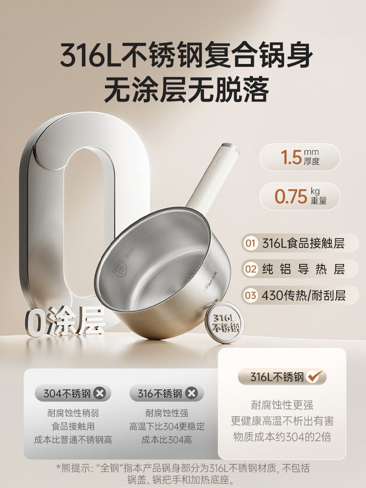 Bear Electric Steamer, Electric Cooking Pot, Multifunctional Household Steam Pot, Electric Hot Pot, Stainless Steel, Non-Coating, Breakfast Machine, Electric Pot