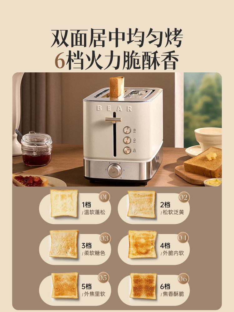 Bear Toaster Bread Maker for Toasting Bread, Small Household Toaster, Sandwich Maker, Multifunctional Breakfast Machine