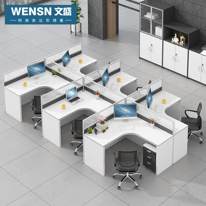 Simple modern partition 4 6 four-person screen card seat staff office desk and chair combination office furniture