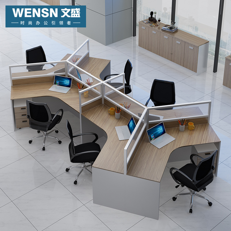 Staff Desk Chair Combo Screen Cassette Brief Modern Working Position 3 5 People Office Furniture Computer Desk-Taobao