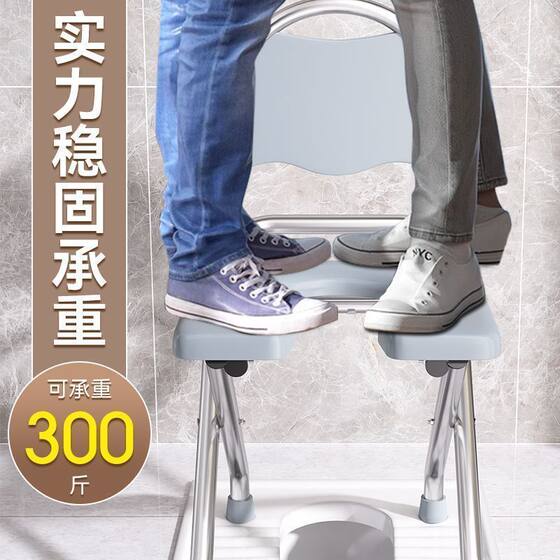 Portable Toilet Chair for the Elderly, Movable Commode for Pregnant Women and Seniors, a Simple and Sturdy Home-Use Toilet Aid