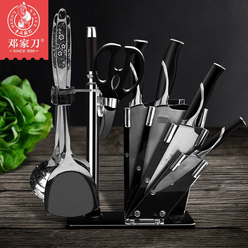 Deng's knife kitchen knife set knives ten-piece kitchen combination household stainless steel full set of sharp slicing knife cutting meat