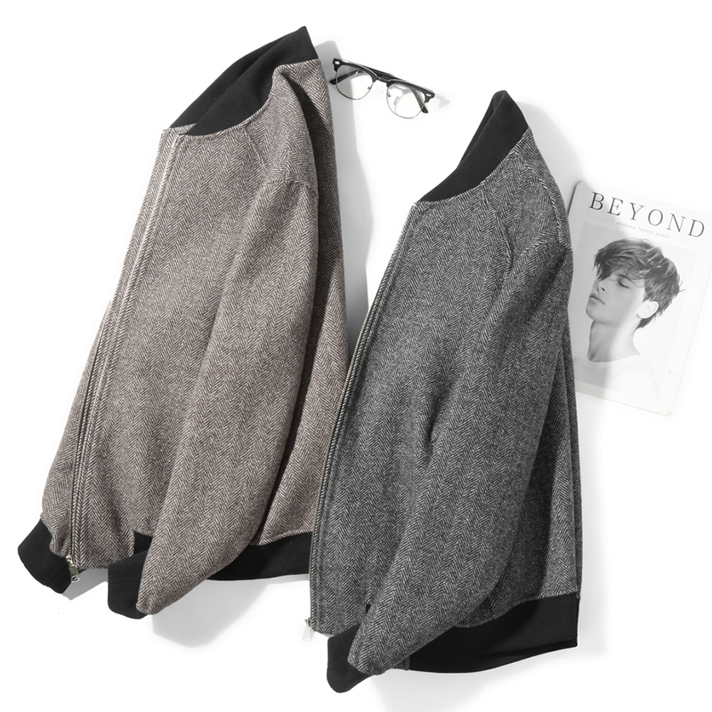 DU with temperament 2020 new hair coat men to practice double - sided character zero cashmere short cloth coat