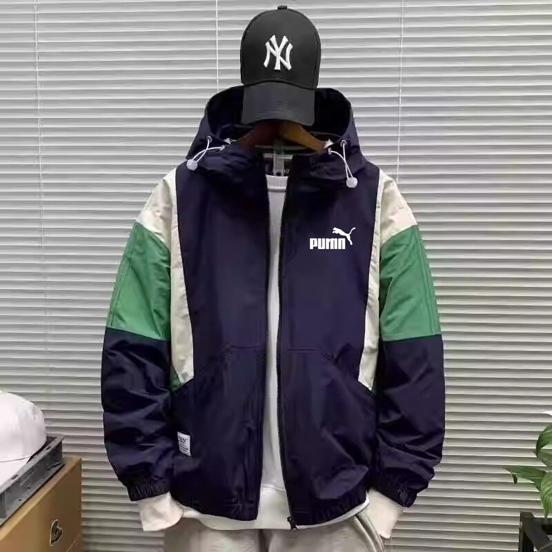 Outlet Store Men's Autumn and Winter New Loose-Fitting Hooded Work Jacket Outdoor Windproof Fleece-Lined Coat