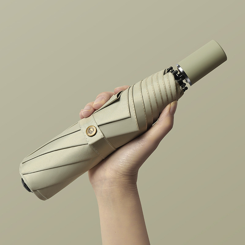 Umbrella Folding Beach Umbrella Female Sun Protection Against UV Clear Rain Dual-use Brief Little Fresh Automatic Black Rubber Beach Umbrella