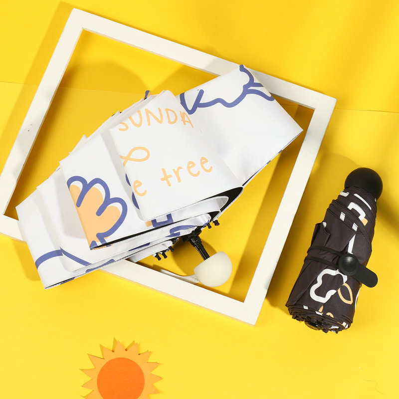 Sun umbrella Small sunscreen umbrella Female UV-proof VINYL parasol Portable automatic umbrella Sunny and rain dual-use forest system