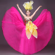 Sexy chest dance costume atmospheric opening dance big swing skirt 2019 new sequin chorus dress women