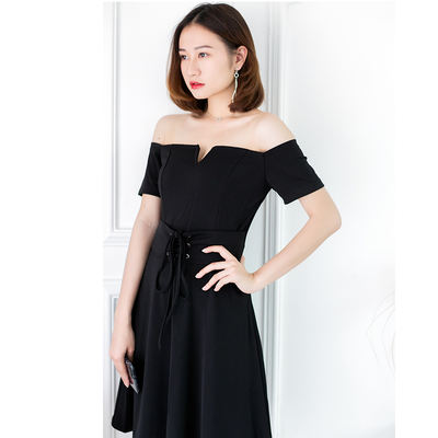 A sexy one-shoulder French dress for chubby girls, slimming, concealing belly fat and cinching waist, a new plus-size women's dress for Spring/Summer 2026