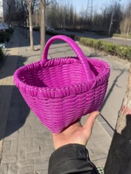 Hand-Woven Basket, Fruit Basket, Vegetable Basket, Picking Basket, Shopping Basket, Grocery Basket, Picnic Basket, New Purple Small Basket
