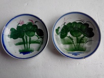 Republic Hand Painted Lotus Picture Dishes A Pair Of China Porcelain Ancient Play Miscellaneous Fidelity diameter 14 5 cm Bag Old