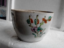 Republic Hand Painted Seasons Floral Cover Bowls Old Objects of the Republic of China The old porcelain with the base of the bottom Bowl Antique Genuine Products Bag Old