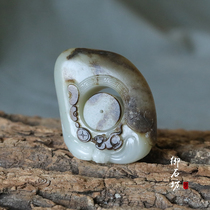 Yushifang Xinjiang Hetian Jade seed material Green White Jade black oil skin single seed hope for the son Jackie Chan finger on the 100g on sale