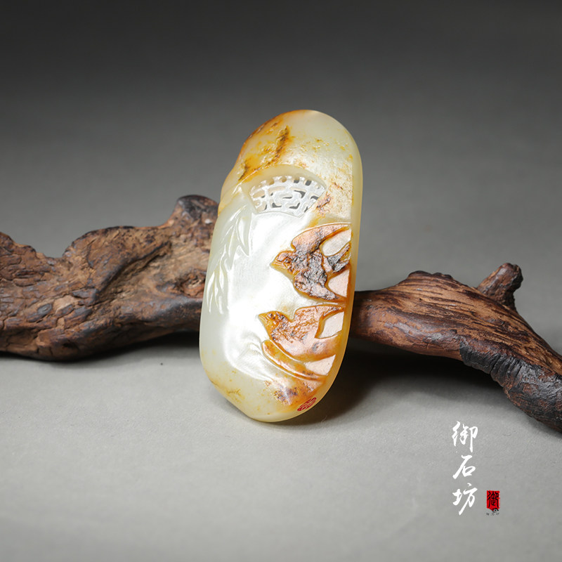 Mioshifang Xinjiang and Tian Yuseed Materials Huang Qin Yanzi Expecting Spring Landscape Flowers Bird sign 24 1g No bargaining on sale