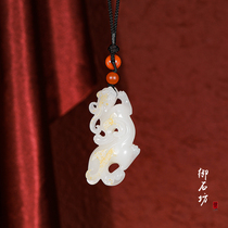 Already sold Yushifang Xinjiang Hetian Jade natural seed White Jade golden skin Su Gong Dragon Xianglong pendant pendant