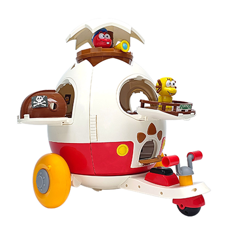 Super Big Egg House Transforming Travel Car Toy Children's Bigfoot Dinosaur Family Sound and Light Egg-Shaped House Set