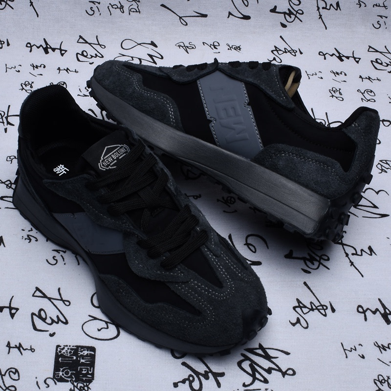 New Balance Men's Shoes 327 Black Warrior Spring and Autumn Casual Sports Shoes Women's Slim Waist Forrest Gump Dad Shoes Official Authentic Product