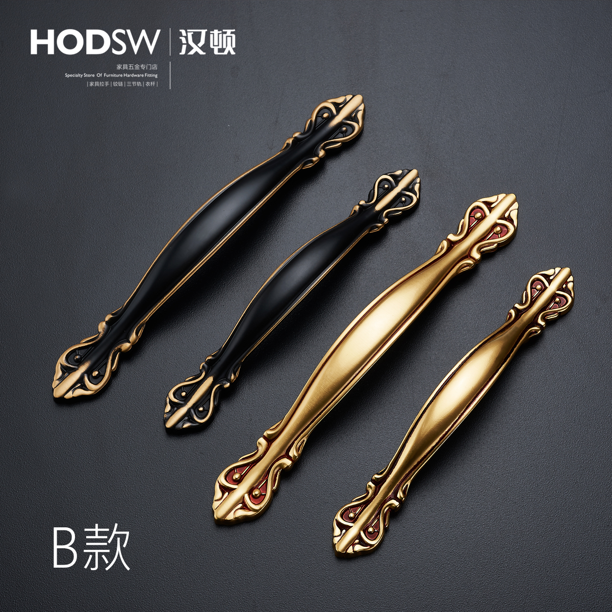 Hanton full copper cabinet door handle American overall closet door wardrobe European-style antique single-hole pure copper drawer light lavish door handle