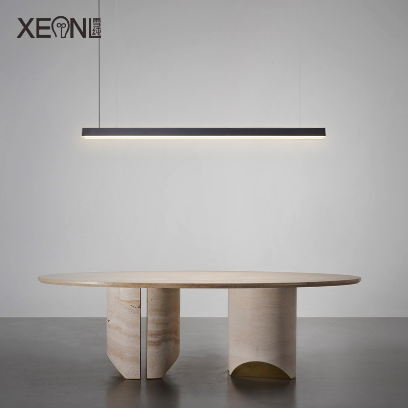 Minimalist restaurant strip chandelier modern minimalist dining table, desk lamp office designer lined with LED dining chandelier-Taobao