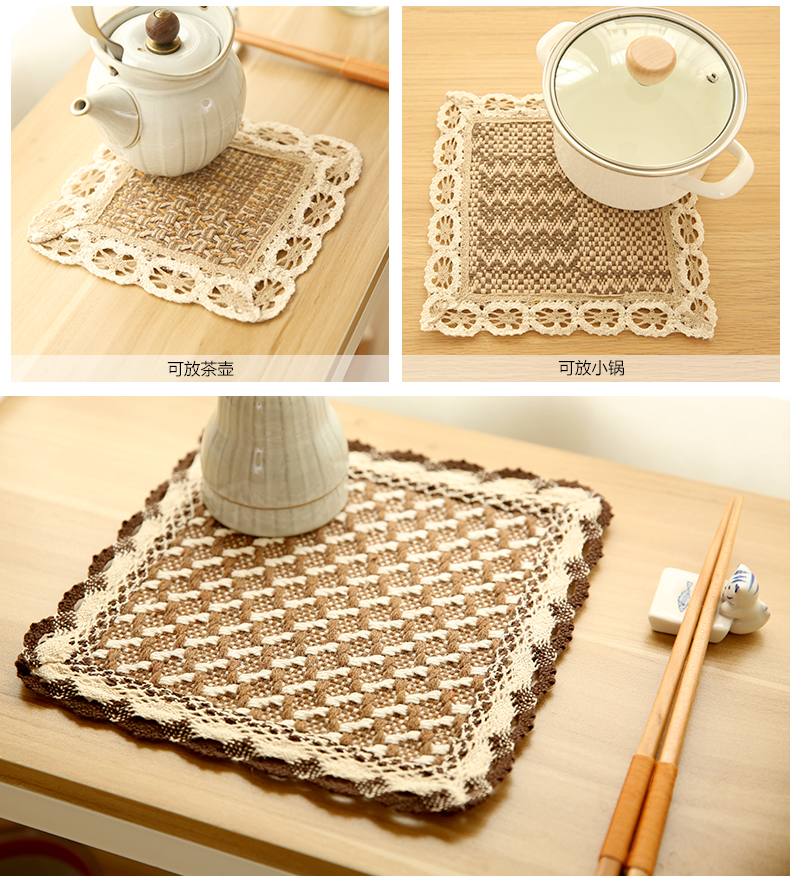 Có nhu cầu cây thời trang sáng tạo bông placemat coaster bảng mat pad pad bát pad cách nhiệt pad vải trượt pad khăn trải bàn
