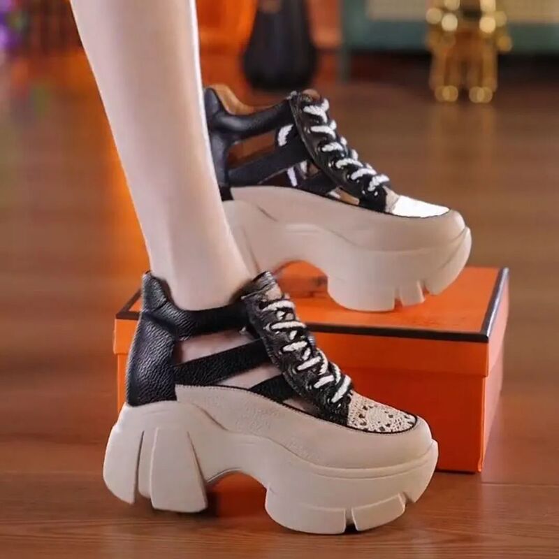 Brand Special Offer Summer New Thick-Soled Dad Sandals Hollow Breathable Clogs with Hidden Height Increase Women's Shoes Closed-Toe Sports Shoes