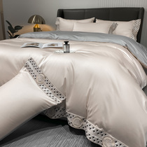 Fuanna Home Textile European-style all-cotton embroidery 60 four sets of four sets of naked sleeping long suede cotton pure cotton spring summer bed bedding