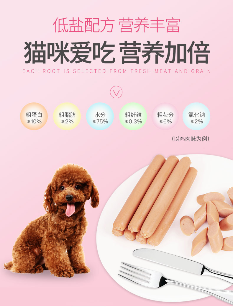 Odin chó ham xúc xích đào tạo phần thưởng đồ ăn nhẹ lông vàng hơn gấu thịt gà thịt gà ham hương vị 500g - Đồ ăn vặt cho chó smartheart puppy
