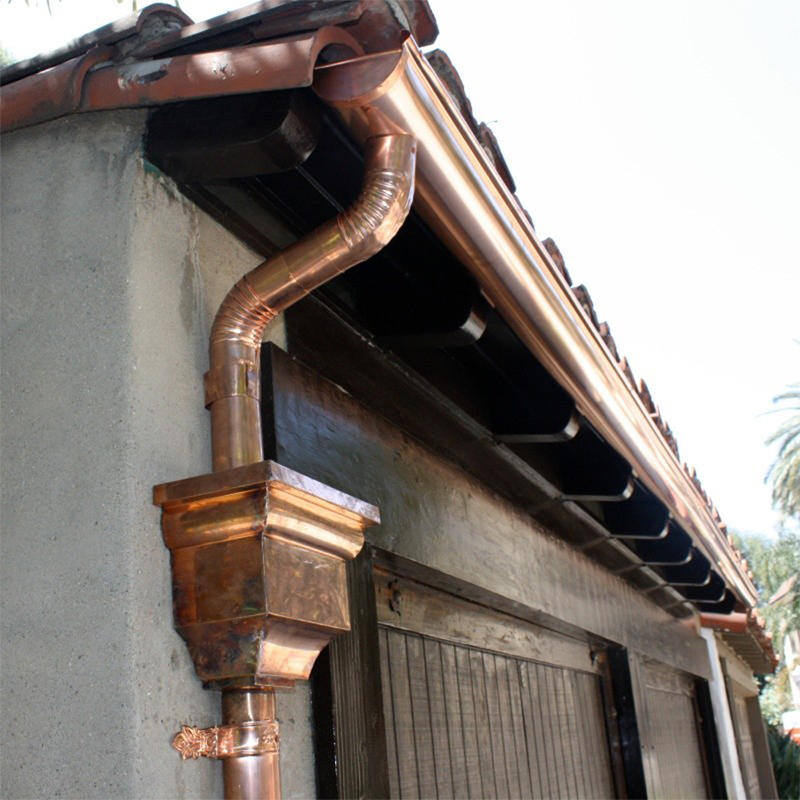 Copper Gutter Rainwater Trough Courtyard Villa Eaves Sunroom Water Collection Basin Japanese-Style Drainage Gutter Water Collection Basin Accessories Copper Gutter Rainwater Trough Courtyard Villa Eaves Sunroom Water Collection Basin Japanese-Style Drainage Gutter Water Collection Basin Accessories