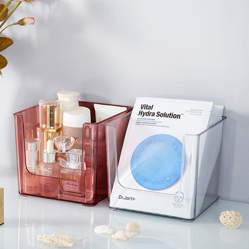 Cosmetics contain box desktop dresser red skin care packaging box transparent storage box