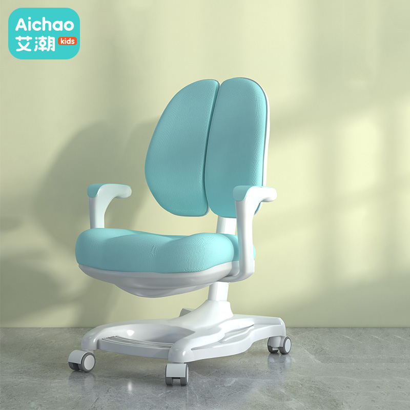 Children's learning chair Corrective sitting posture Household adjustable lifting chair Double backrest writing seat Primary school swivel chair
