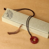 Подвеска, ожерелье, защитный амулет, натуральная пряжка, цвета киновари