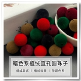 14 мм прямая -дыра Рождественская цвет темные цвета высокий качественный тонкий бархатный шарик