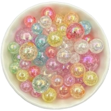 Сумка ручной работы детский браслет Материал Материал Прямо отверстие Эффект растрескивания льда AB Цветные бусины 16 мм свободные бусины Совершенно новые бусы Diy аксессуары 16 мм AB Цвет смешанные цветные бусинки. Специальные аксессуары.