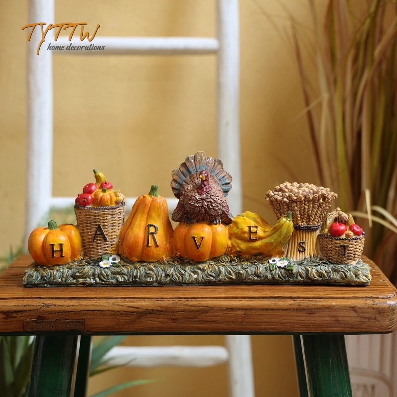 Rural Countryside Harvest Pumpkin and Fruit Series Decorative Creative Art Halloween Atmosphere Window Display Living Room Ornaments