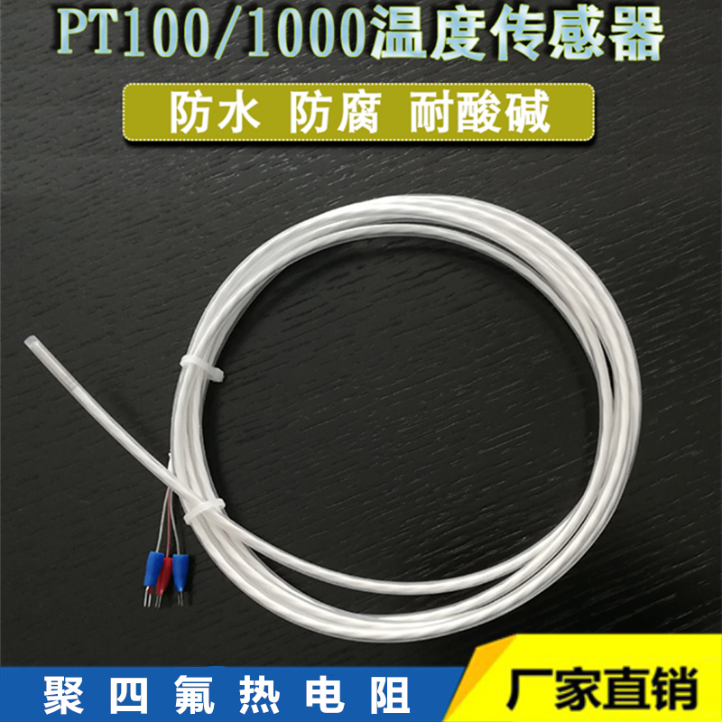 Corrosion resistant temperature sensor pt100 Teflon tetrad thermometry wire K electroplating phosphating liquid acid pH monitor