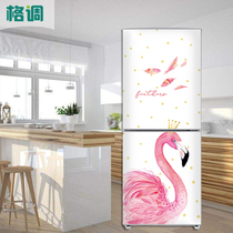 Simple Nordic Flamingo refrigerator renovation stickers custom two-door three-door refrigerator waterproof personality creative stickers