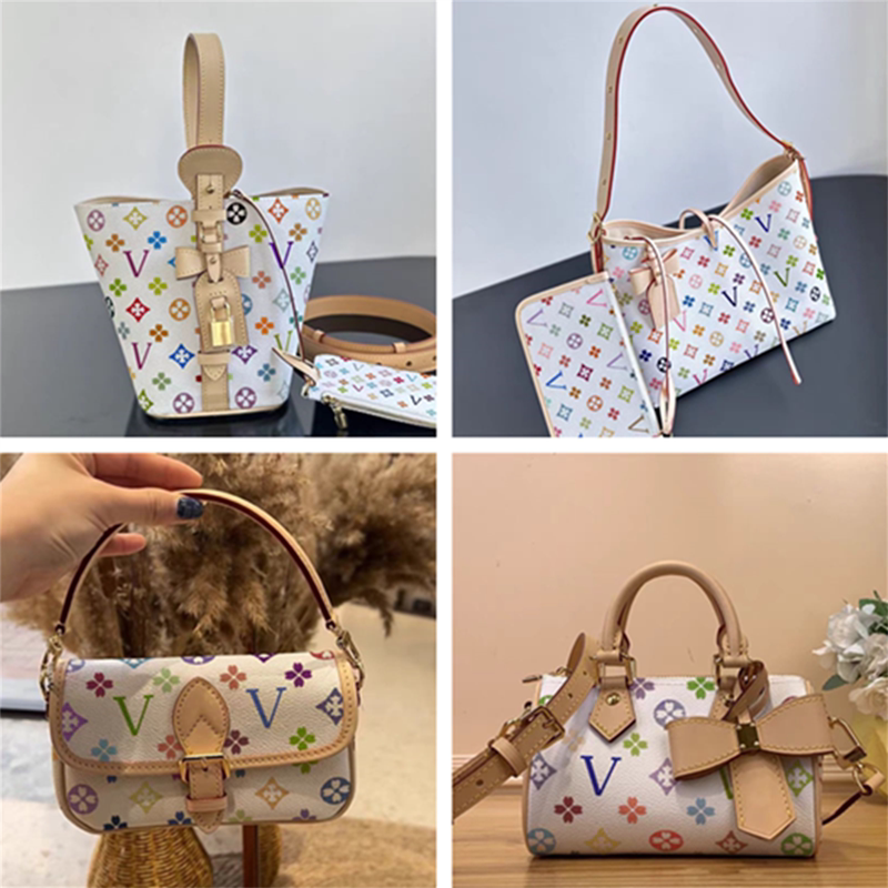White Three-Color Bag Carryall Elephant Gray Allinbb Bucket Bag Horn Baguette Bag Monogram Nano Messenger Bag