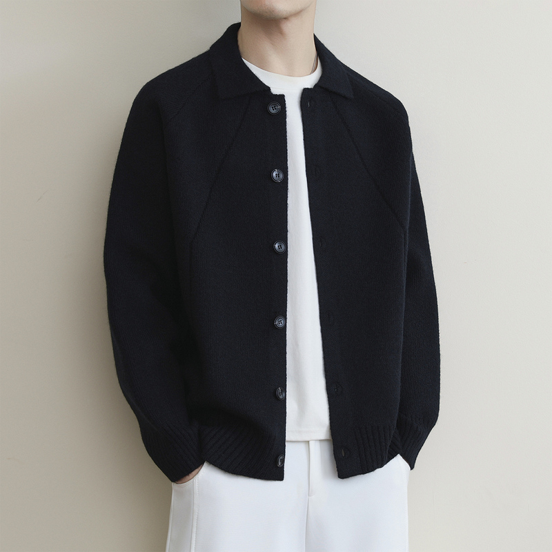 Men's Cardigan with a Turn-Down Collar, New Autumn and Winter Style, Old Money Fashion, Casual Loose Fit, Versatile Men's Knit Sweater Jacket Men's Cardigan with a Turn-Down Collar, New Autumn and Winter Style, Old Money Fashion, Casual Loose Fit, Versatile Men's Knit Sweater Jacket