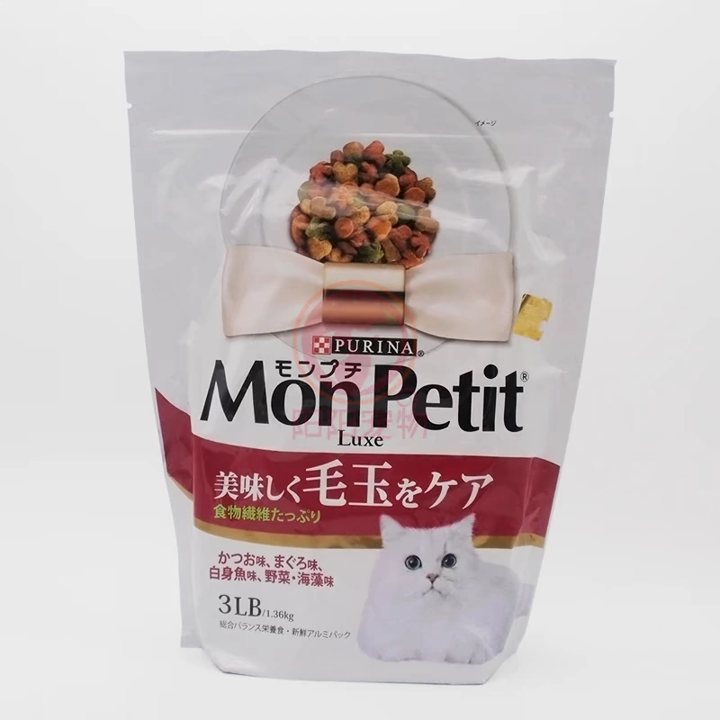 Nhật Bản MonPetit Cat Belle Người lớn Mèo Thực phẩm Cơ thể trắng Cá hoang dã Rau tảo Hairball Mèo Thức ăn 1.36kg Đỏ - Cat Staples