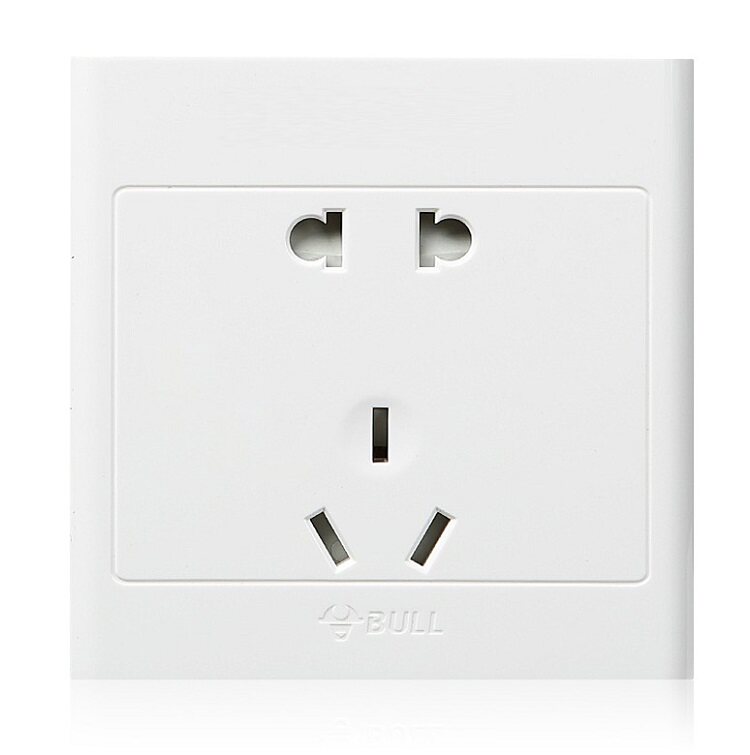 Bull Ming Fitted Switch Socket Wall Panel Five Holes Socket Two Three Eyes 10A Power Outlet