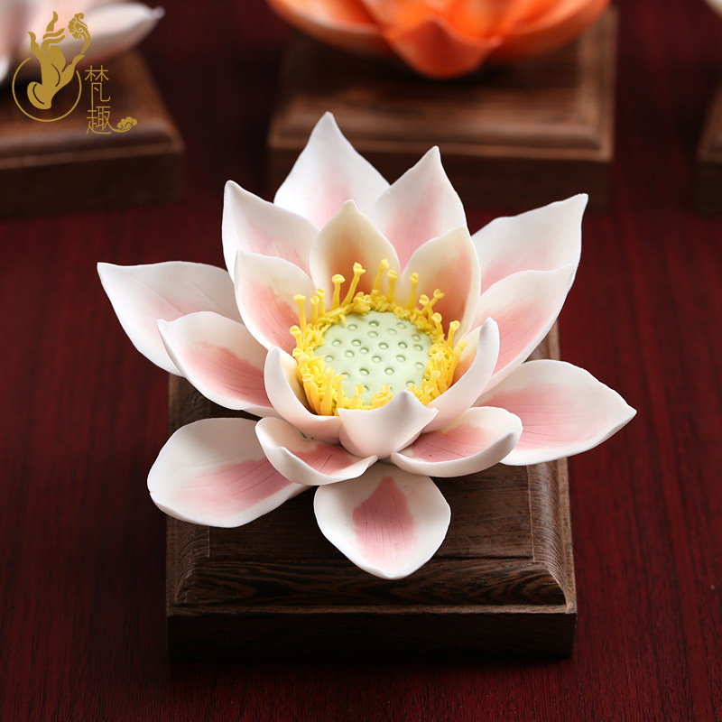 Sanskrit handmade ceramic flower Buddha Hall Buddha front for flower Buddha Supplies home living room decorations hem