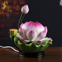 Fanqu Dehua Ceramic LED Lotus Lamp Buddha Lamp Changming Lamp for Buddha Lamp Buddha Hall Buddha Front Lamp Plug-in Powered Lamp