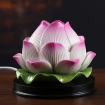 Fan Fun Ceramic Lotus lamp for Buddha Lamp Buddhist Buddha supplies LED Buddha Lamp Changming Lamp Buddha front pendulum