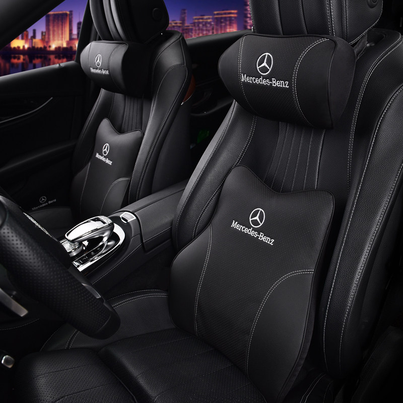 Benz Maibach Car Pillow Original Factory S Grade neck pillows rest on pillows pair of genuine leather memory cotton car waist cushions