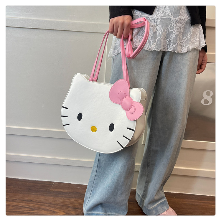 Hello kitty, милый рюкзак, сумка через плечо, портативный мультяшный картхолдер, сумка на одно плечо 荔了个谱 