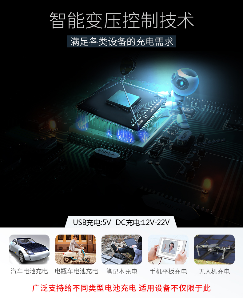 sạc điện năng lượng mặt trời bảng điều khiển 60W80W100W gấp di động ngoài trời máy tính xách tay điện thoại xe pin năng lượng mặt trời sạc tấm pin điện thoại di động sạc Po - Ngân hàng điện thoại di động cục sạc dự phòng anker