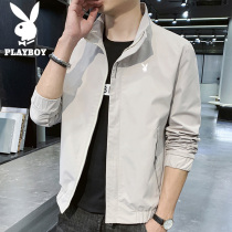 Playboy jacket mens autumn Korean version of the trend handsome casual stand-up collar clothes spring and autumn thin jacket men