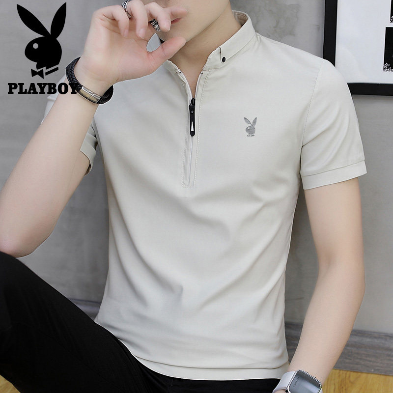 Flowers Playboy short sleeve T-shirt for men's surges Summer men's clothing relaxed T-shirt trends handsome men and women half sleeve men